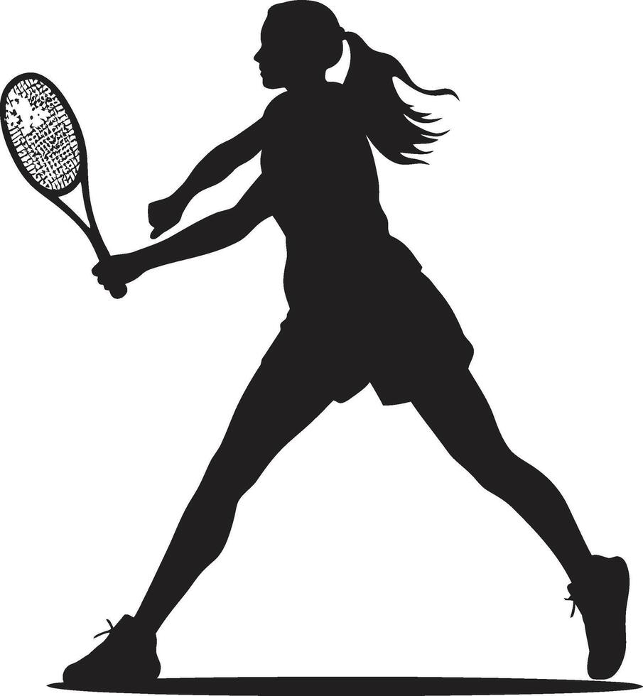 distruggere serenità tennis giocatore icona nel vettore la tranquillità Tribunale carisma vettore icona per Da donna tennis stelle