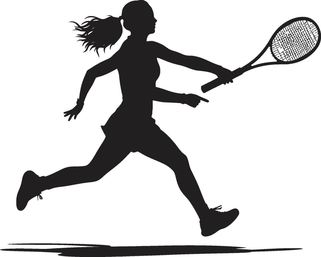 netto ninja tennis giocatore icona nel vettore invisibile distruggere sovrano Da donna tennis logo nel vettore reali