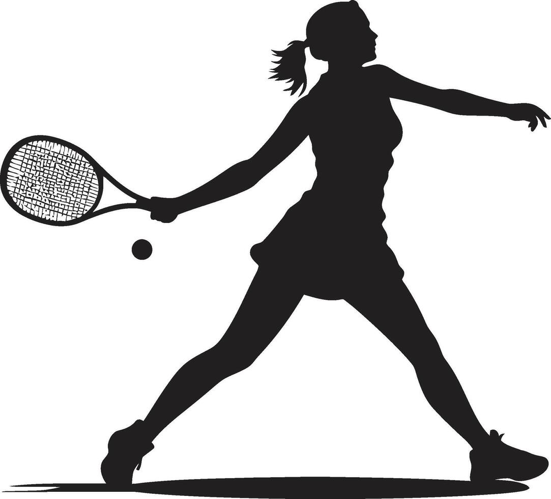 elegante essenza tennis giocatore logo nel vettore raffinatezza asso fedeltà Da donna tennis vettore icona per campioni