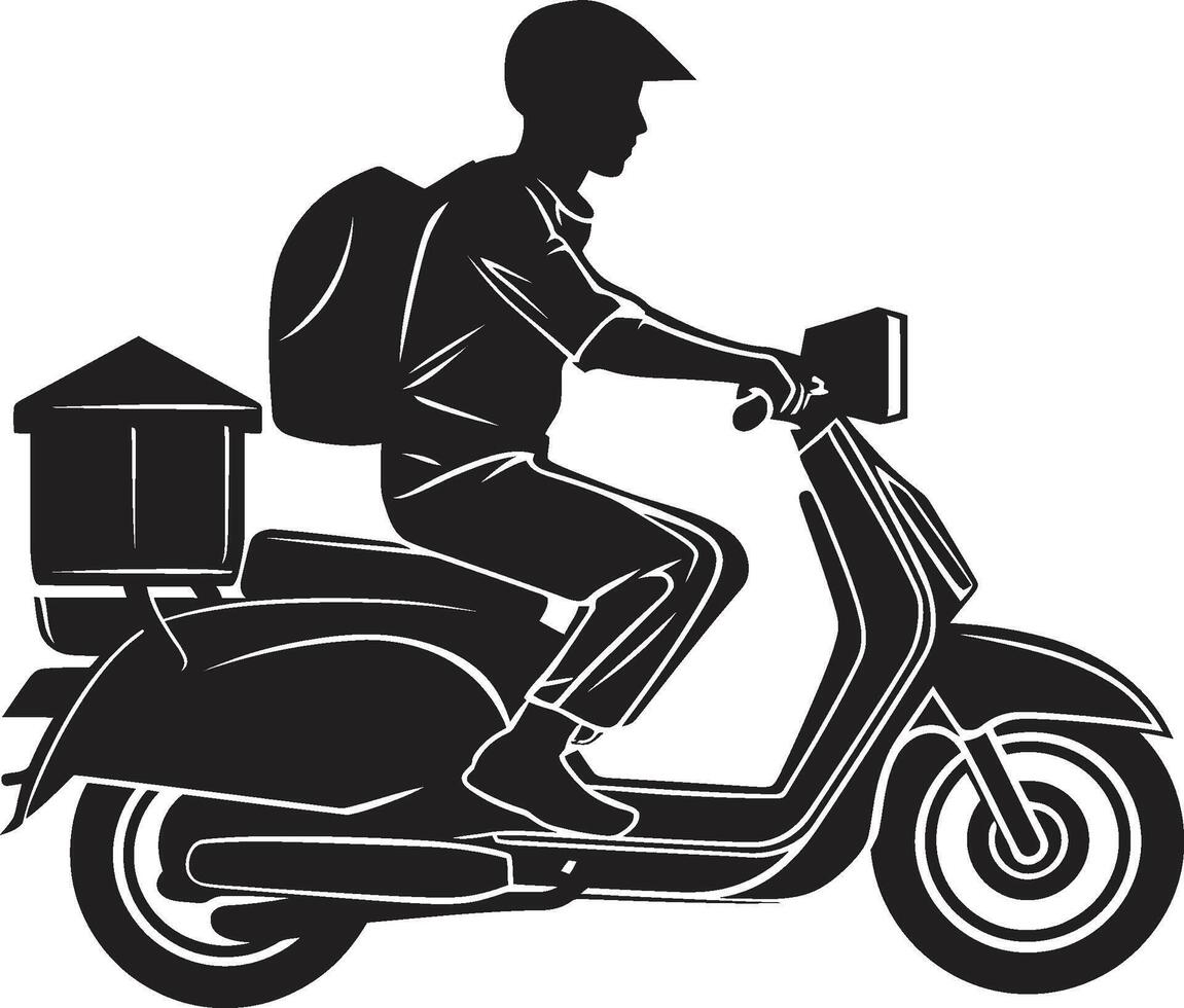 gusto su ruote esprimere scooter consegna uomo vettore logo affrettato pasti relè vettore icona per scooter cibo consegna servizio