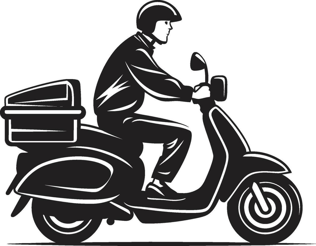 autostrada salati sprint vettore logo per scooter cibo esprimere Presto byte Corriere scooter uomo icona per veloce cibo far cadere off