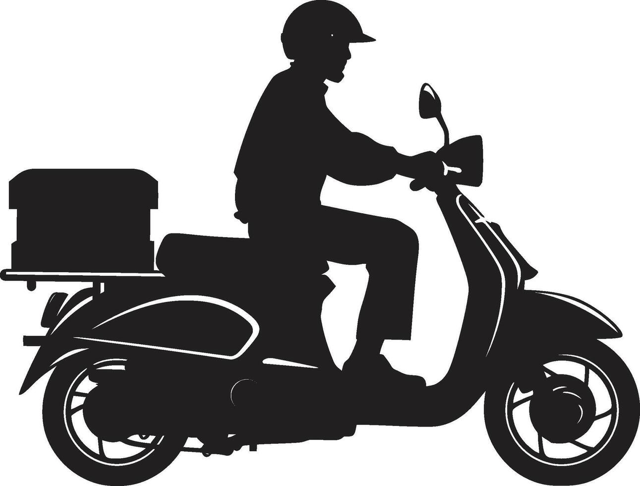 su il partire morsi bullone vettore logo per veloce cibo consegna su scooter farsi più in là n assaporare ciclista iconico vettore design per Presto cibo far cadere off