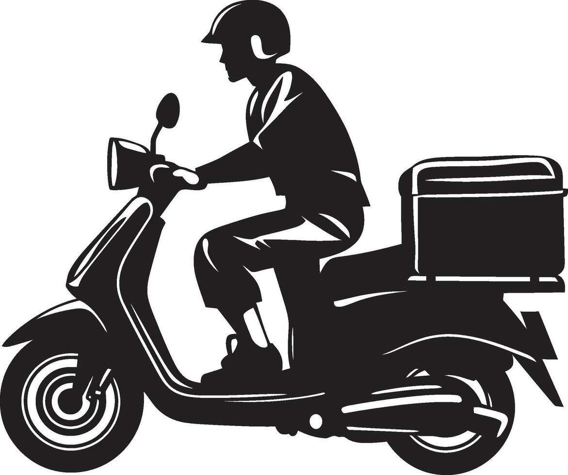 veloce morsi brigata scooter icona per Presto cibo consegne scooter bistro bullone iconico vettore design per veloce cibo far cadere off