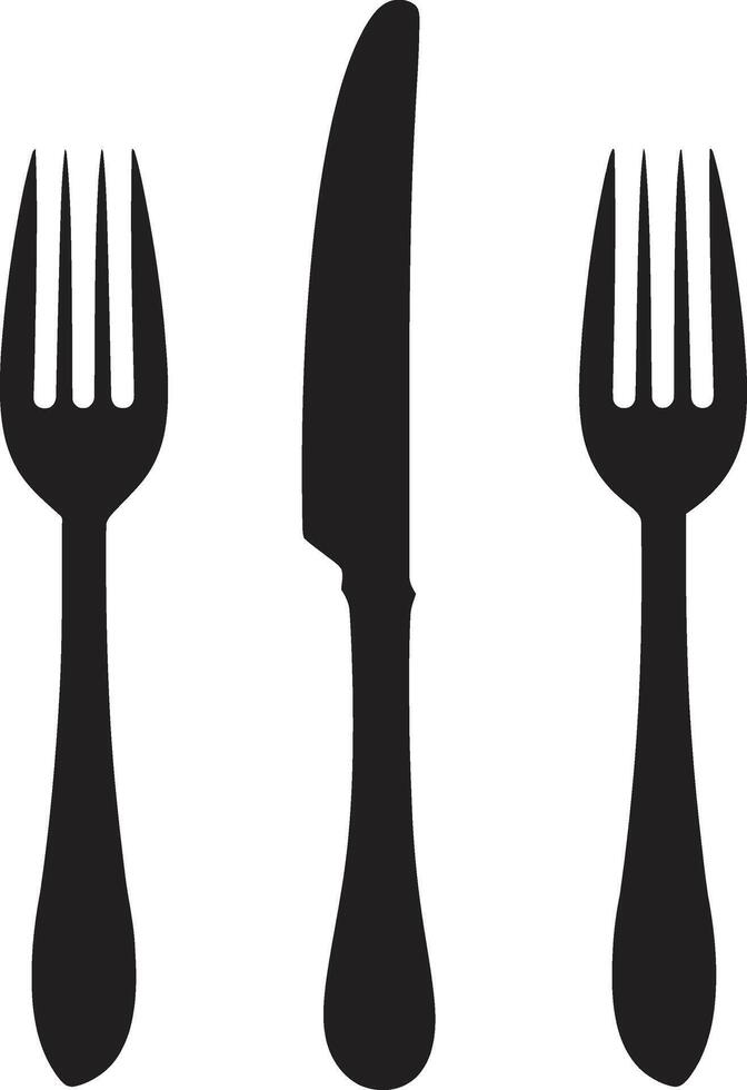 bene cenare marchio forchetta e coltello vettore icona per culinario classe utensile eleganza distintivo vettore design per sofisticato culinario rappresentazione