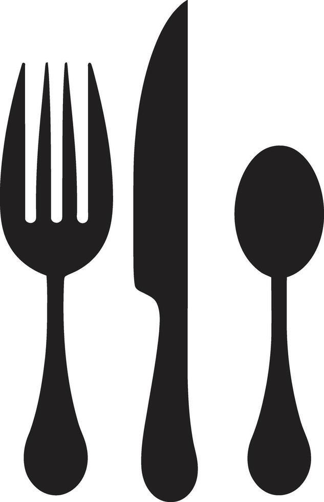 buongustaio cenare insegne forchetta e coltello icona nel vettore abilità artistica culinario sinfonia cresta elegante vettore design per cenare eccellenza