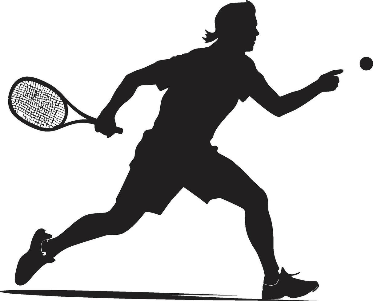racchetta ritmo cresta maschio tennis giocatore logo per dinamico prestazione sbattere inzuppare maestro insegne vettore design per tennis campione icona