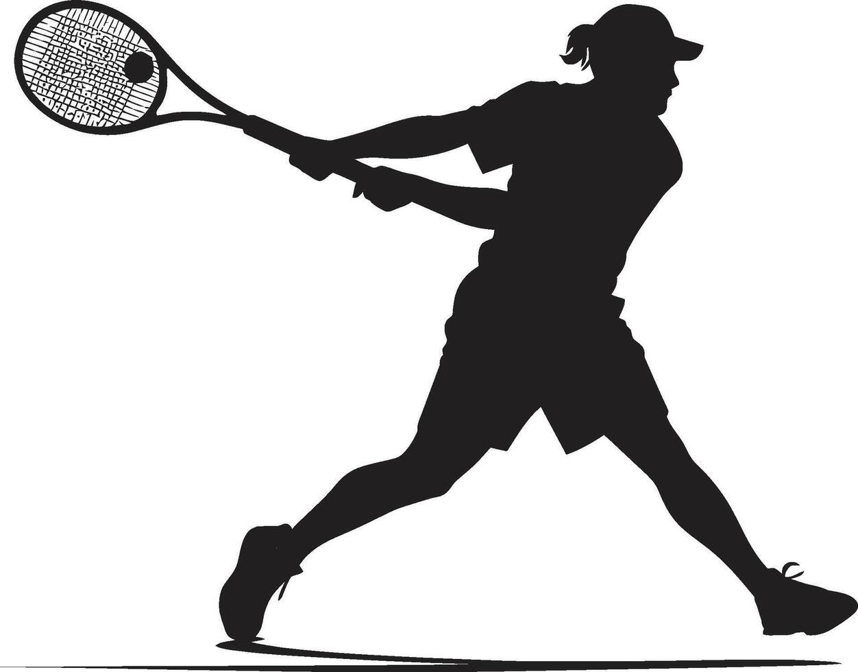 asso aggressore distintivo tennis giocatore vettore logo per dominante servire precisione esecutore cresta maschio tennis giocatore icona nel dinamico posa