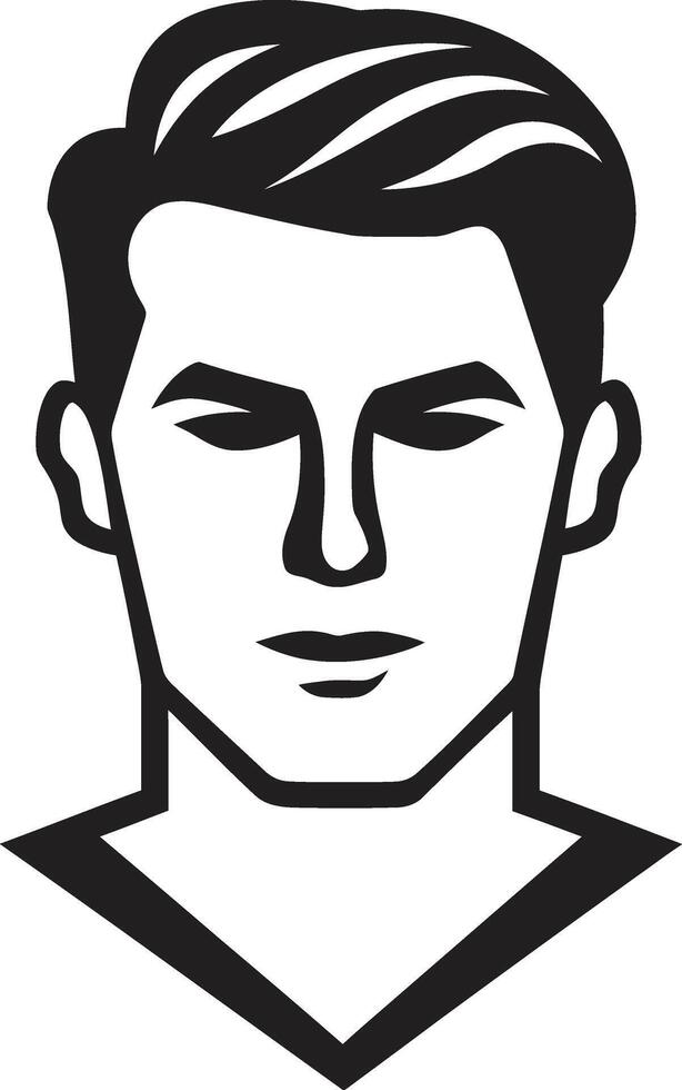 moderno mascolinità distintivo di moda maschio viso logo design per contemporaneo bordo sereno silhouette cresta calma maschio viso vettore icona con delicato Linee