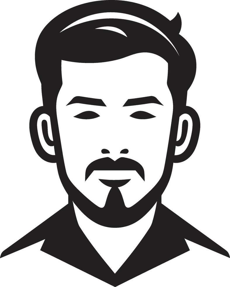senza tempo marchio distintivo classico maschio viso logo per iconico il branding contemporaneo fiducia cresta vettore design per grassetto maschio viso illustrazione