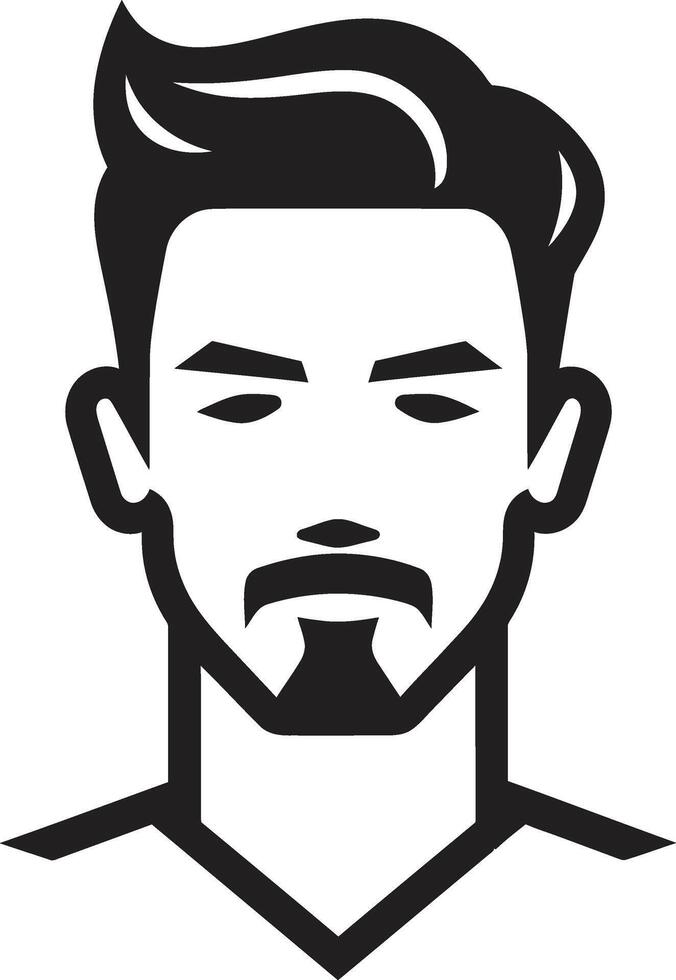 dinamico destrezza distintivo agile maschio viso logo design per vivace energia moderno mascolinità cresta di moda maschio viso vettore icona per contemporaneo appello