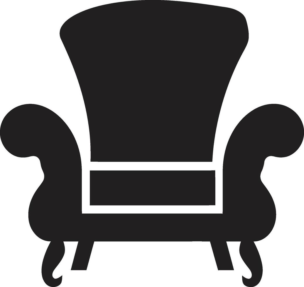 minimalista ritiro distintivo elegante sedia vettore icona per calma e rilassante spazi tranquillo tendenze insegne vettore logo per finale comfort con moderno sedia