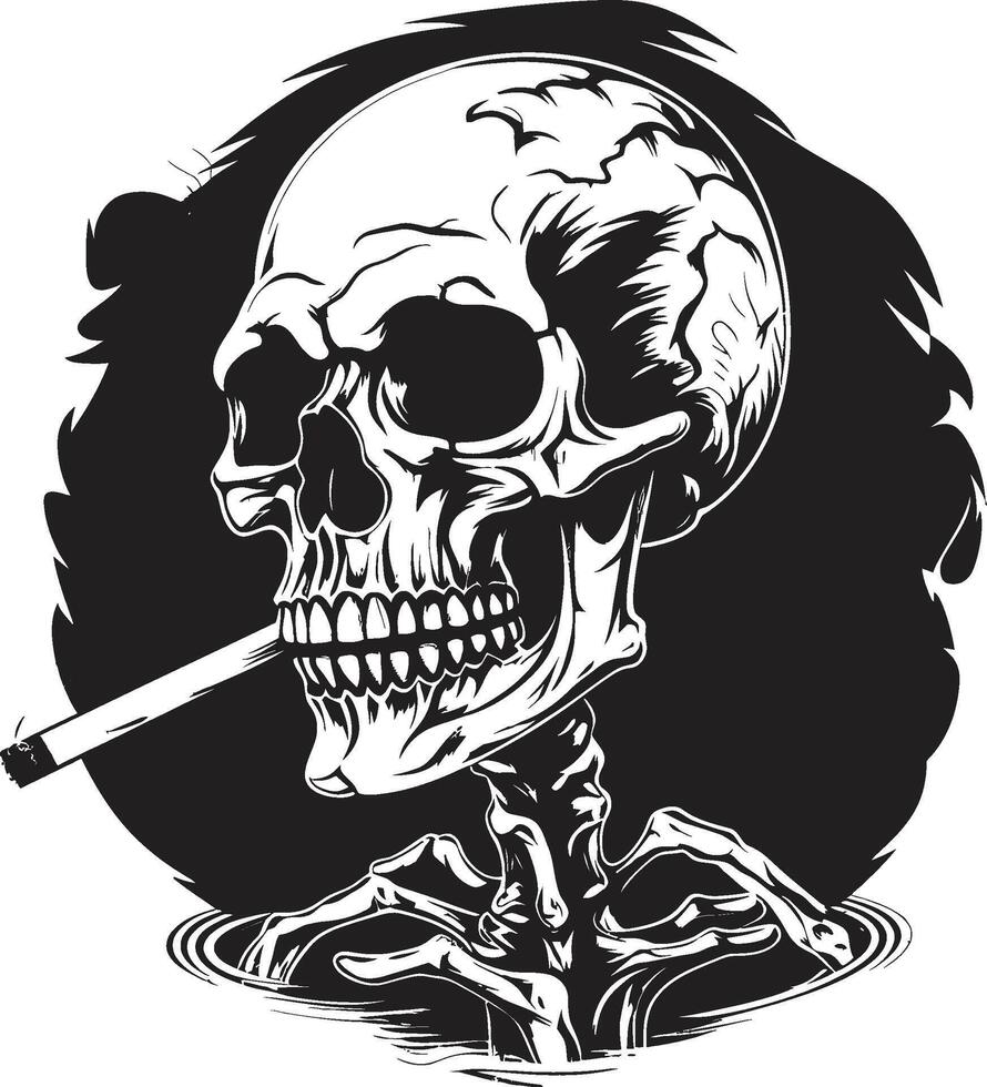 gentiluomo Fumo cresta vettore design per sofisticato fumo scheletro icona Vintage ▾ vapore distintivo fumo signore scheletro vettore logo per nostalgico eleganza
