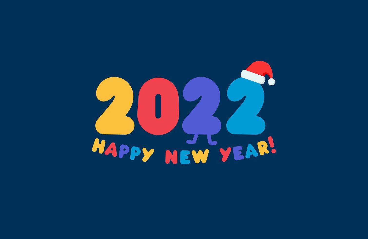 logo felice anno nuovo 2022, numeri colorati con congratulazioni. modello di biglietto di auguri per la festa di capodanno, l'evento di natale, il titolo della copertina del calendario o il logo. illustrazione vettoriale