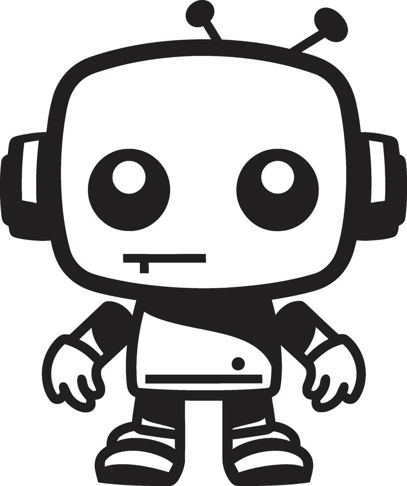 pinta dimensioni amico insegne compatto robot logo per compatto connessioni micro meraviglia cresta miniatura robot chatbot icona per colloquiale Magia vettore