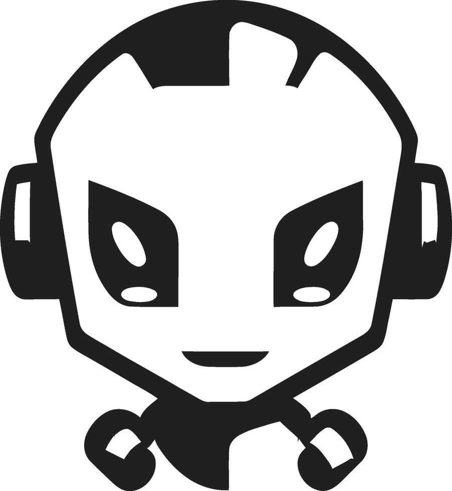 tasca amico insegne miniatura robot chatbot logo nel compatto design mini mech meraviglia cresta minuscolo robot chatbot icona per colloquiale fascino vettore