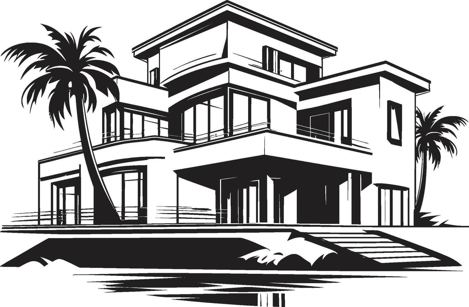 futuristico dimora insegne moderno villa logo per senza tempo eleganza contemporaneo fascino cresta vettore design di un' moderno villa per elegante appello