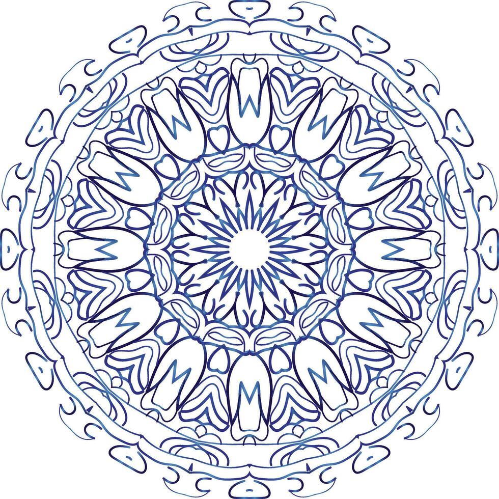 motivo circolare a forma di mandala per henné, mehndi, tatuaggio, decorazione. ornamento decorativo in stile etnico orientale. pagina del libro da colorare. vettore