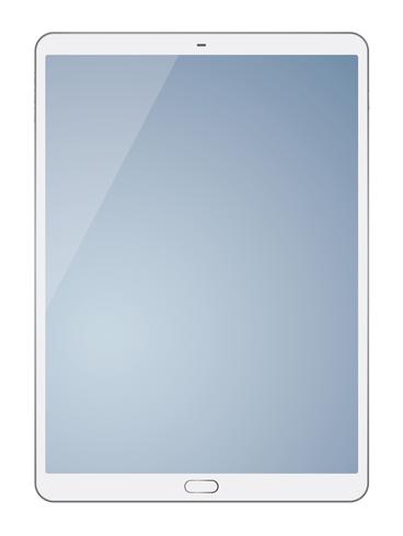 Computer tablet isolato su sfondo bianco. vettore