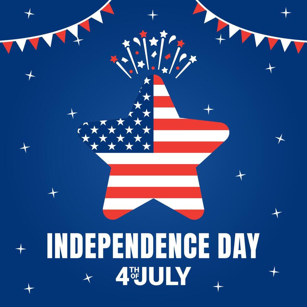 contento indipendenza giorno, il quarto di luglio sfondo, Stati Uniti d'America indipendenza giorno bandiera vettore illustrazione.