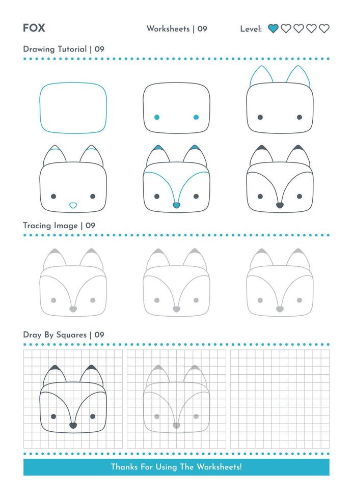 Come per disegnare scarabocchio mucca, cartone animato personaggio passo di passo disegno tutorial. attività fogli di lavoro per bambini vettore