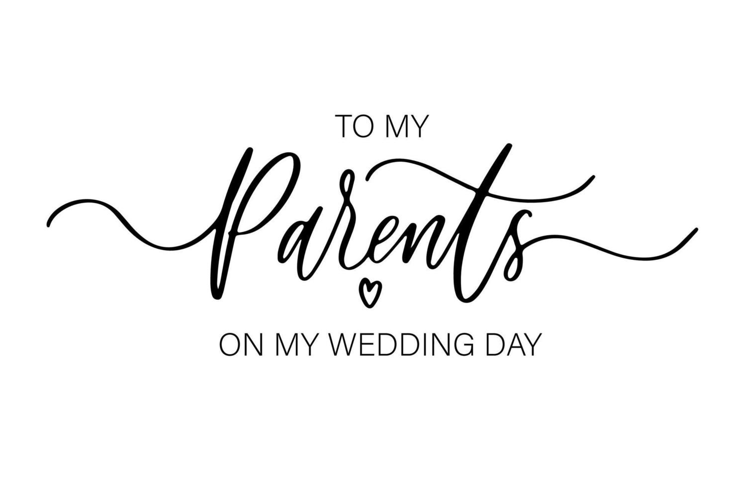 ai miei genitori il giorno del mio matrimonio. damigella d'onore chiedere carta, invito a nozze, idee regalo festa damigella d'onore, carta di nozze. vettore
