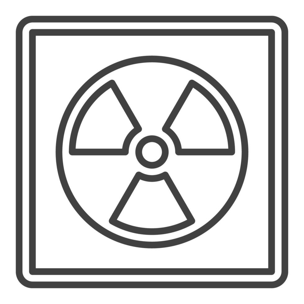 radiazione vettore Pericolo zona magro linea piazza icona o simbolo