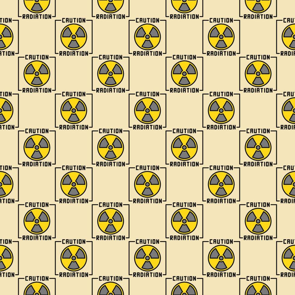 vettore attenzione radiazione - avvertimento cartello colorato senza soluzione di continuità modello