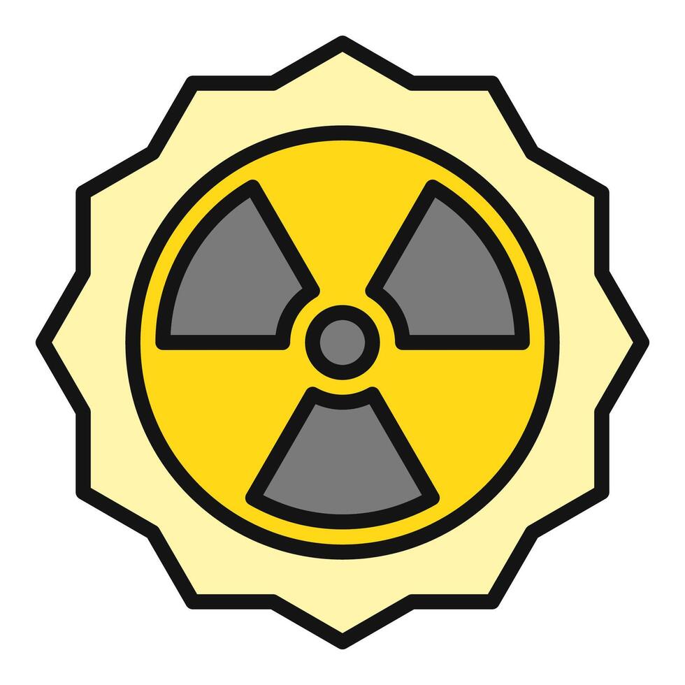 radiazione a partire dal sole vettore radioattivo solare energia colorato icona o cartello