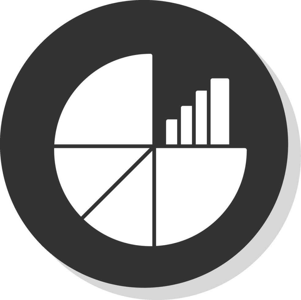 torta grafico glifo grigio cerchio icona vettore