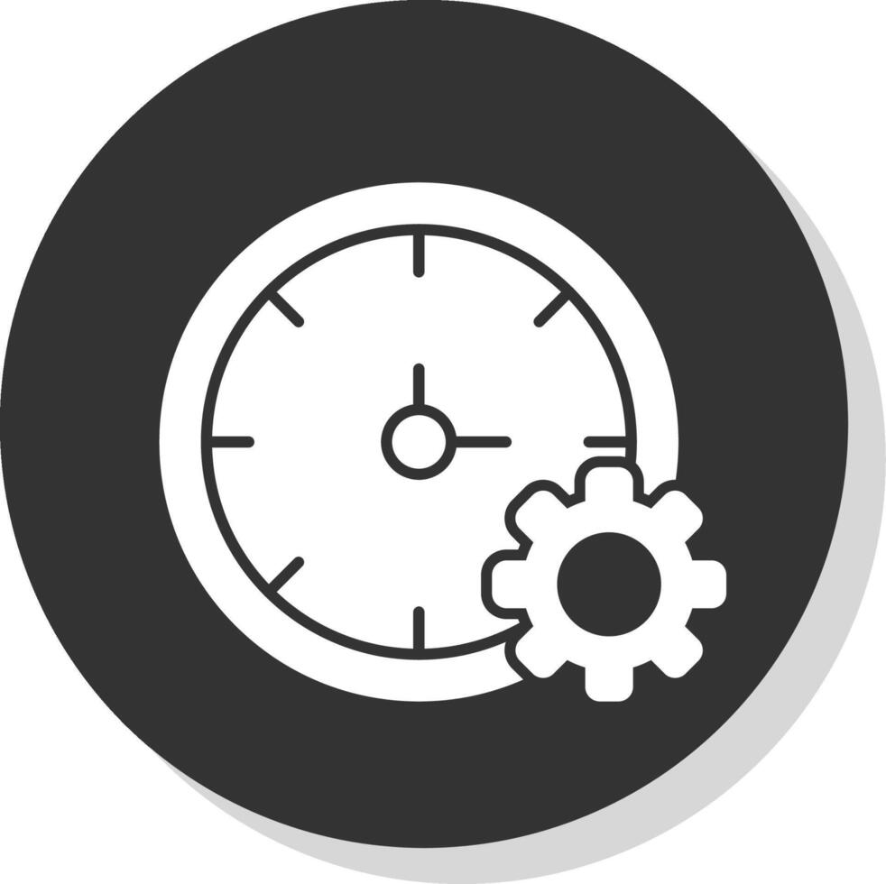 tempo gestione glifo grigio cerchio icona vettore