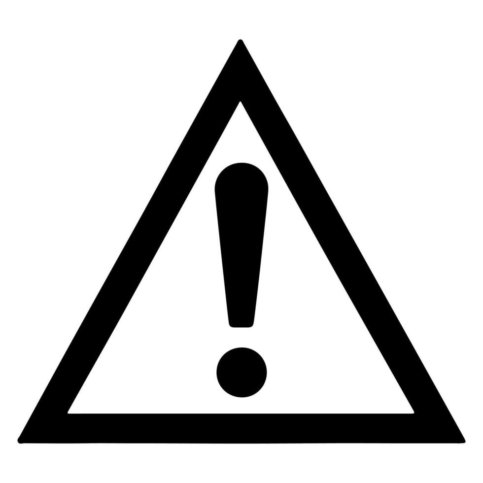 ai generato nero linea esclamazione marchio nel triangolo simbolo icona isolato su bianca sfondo. rischio avvertimento cartello, attento, Attenzione, Pericolo avvertimento cartello. vettore illustrazione