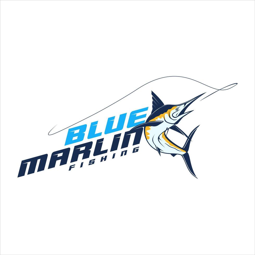 blu Marlin maestà, Impressionante vettore illustrazione di oceani apice predatore.