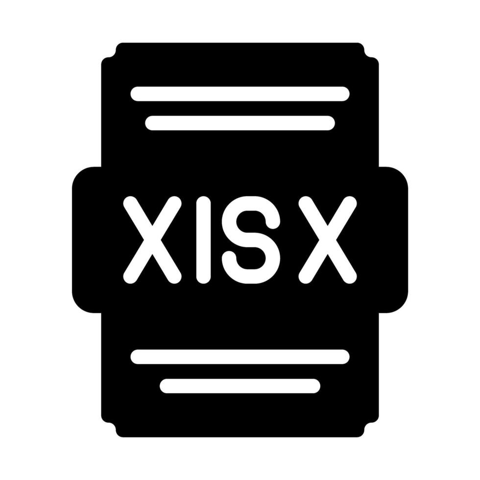 xlsx file icona solido stile. foglio elettronico file genere, estensione, formato icone. vettore illustrazione