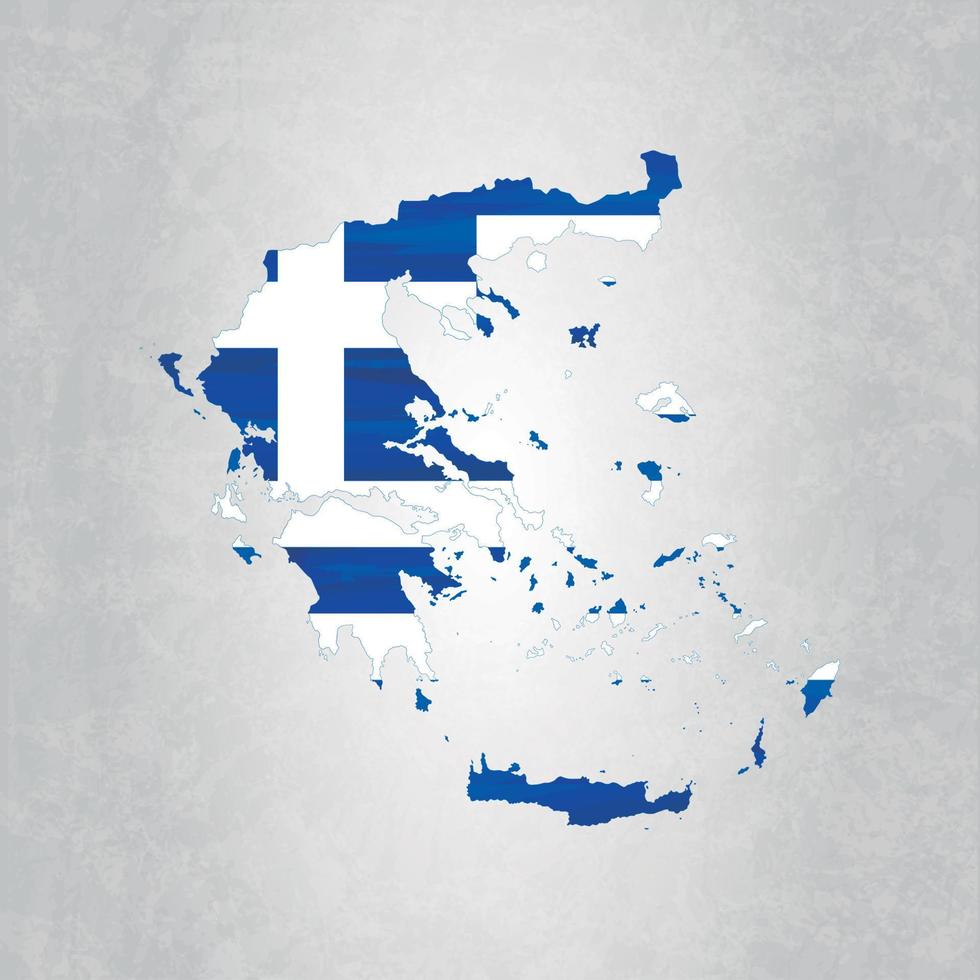 mappa della grecia con bandiera vettore