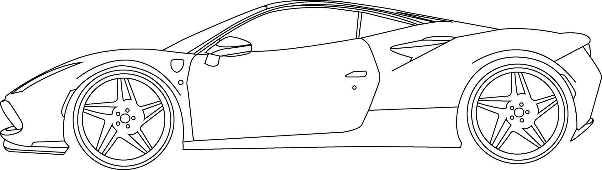 uno linea disegno auto e schema su il bianca sfondo vettore