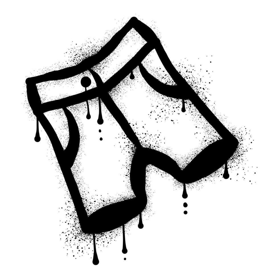 pantaloncini graffiti disegnato con nero spray dipingere vettore