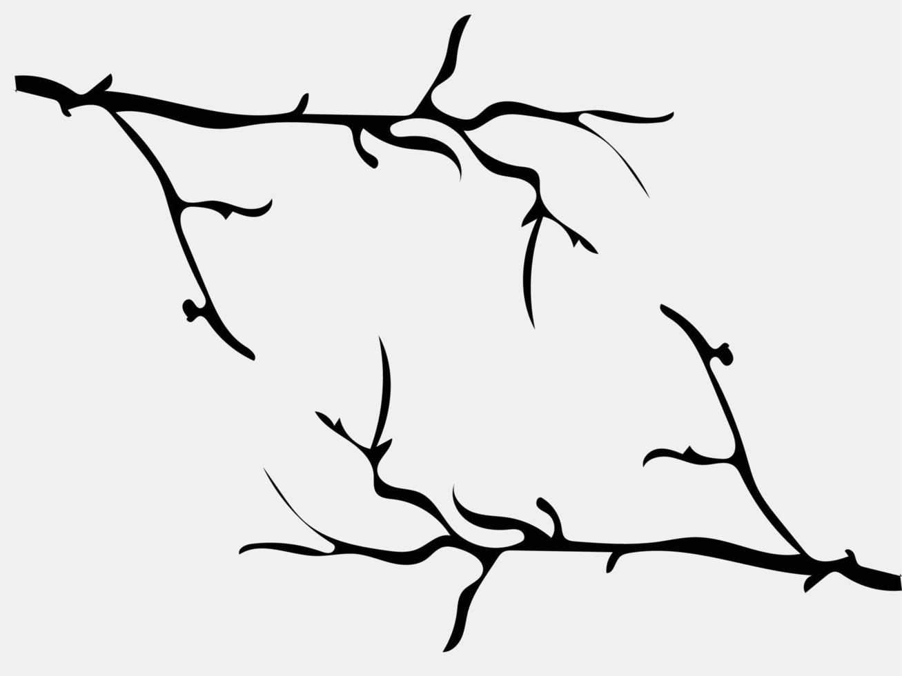 albero morto, disegno del ramo di un albero vettore