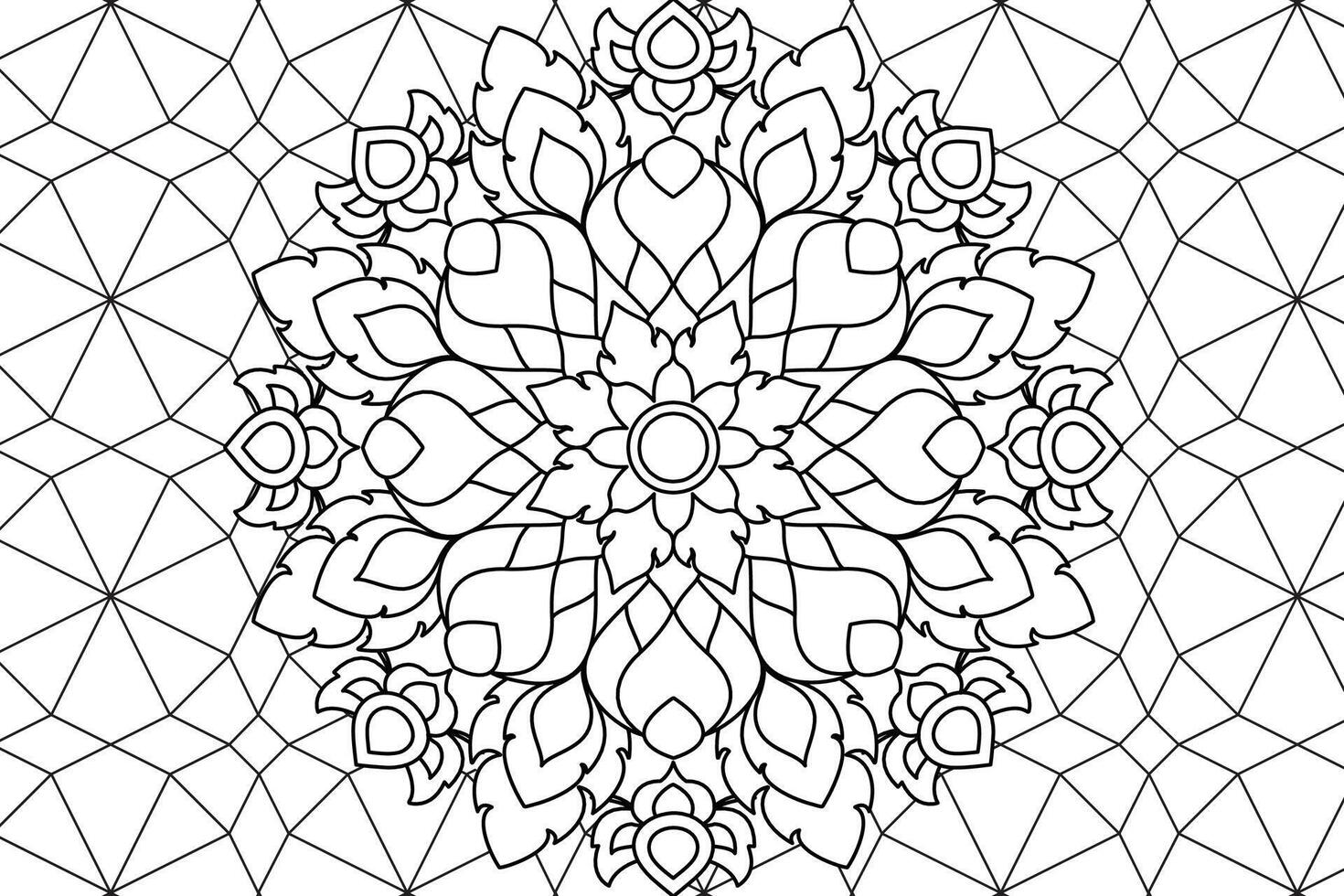 mandala colorazione pagina per bambini e adulti pagina per rilassamento e meditazione. circolare modello. decorativo ornamento etnico orientale stile. linea arte disegno colorazione pagina. illustrazione vettore