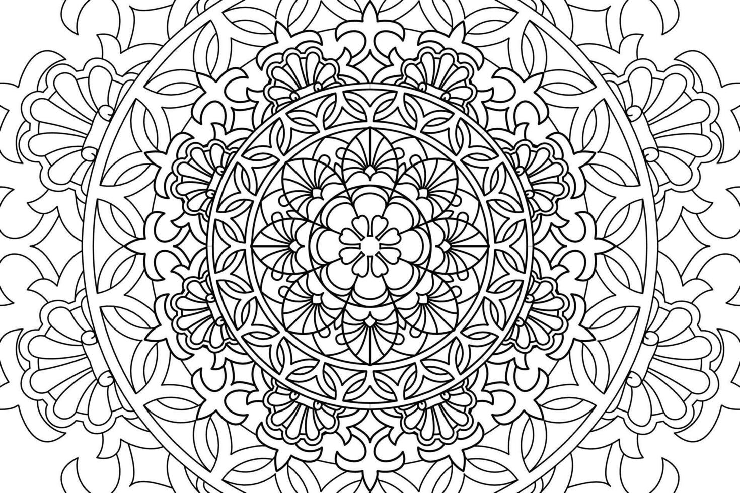 mandala colorazione pagina per bambini e adulti pagina per rilassamento e meditazione. circolare modello. decorativo ornamento etnico orientale stile. linea arte disegno colorazione pagina. illustrazione vettore