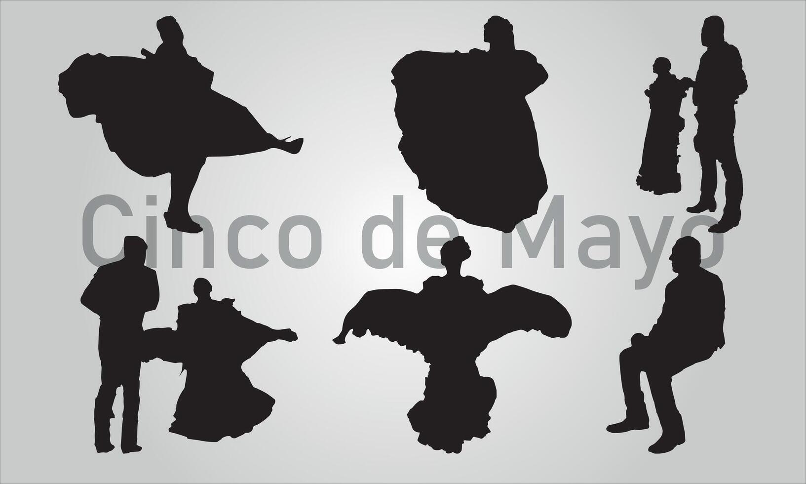 cinco de mayo silhouette messicano design vettore