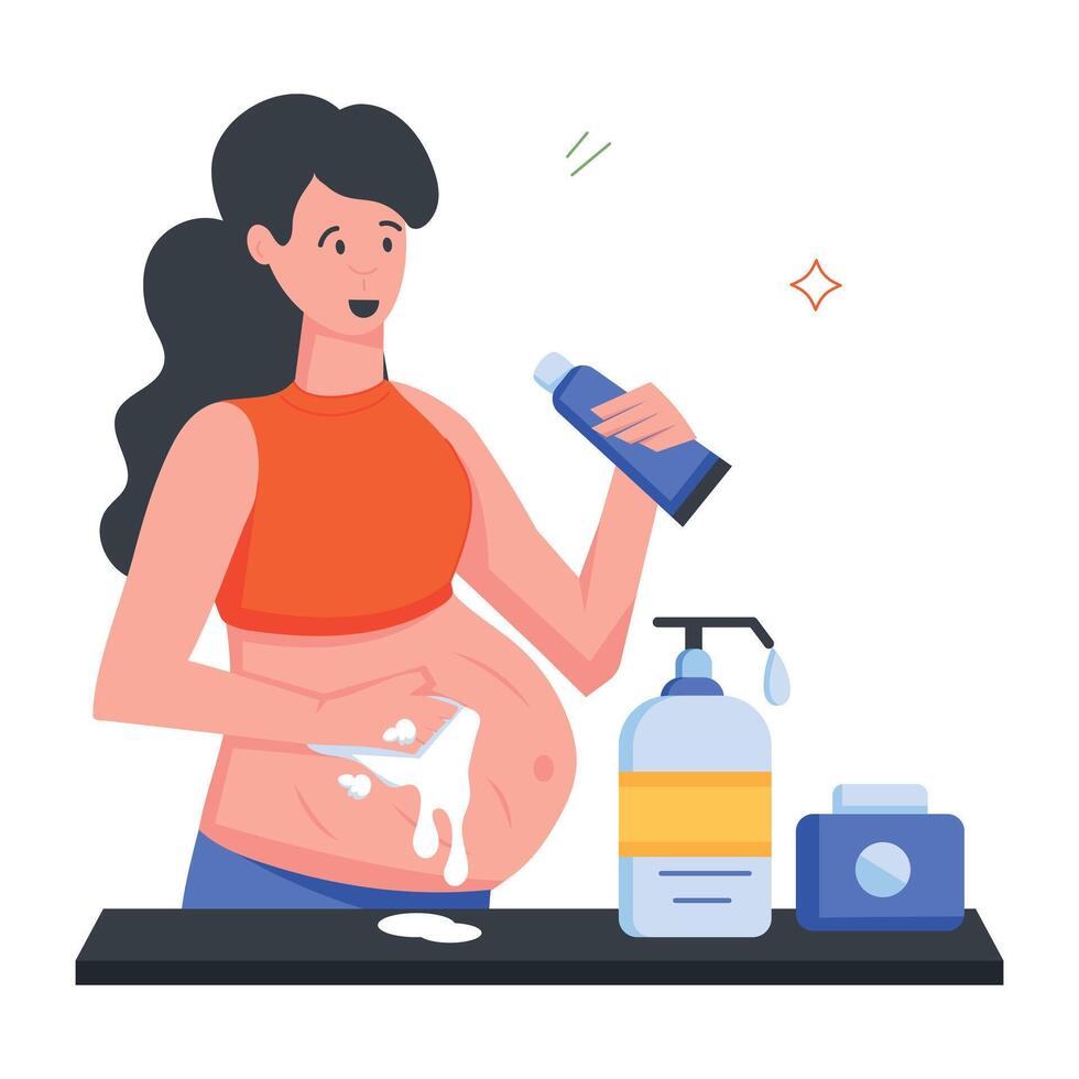 gravidanza routine piatto icone vettore