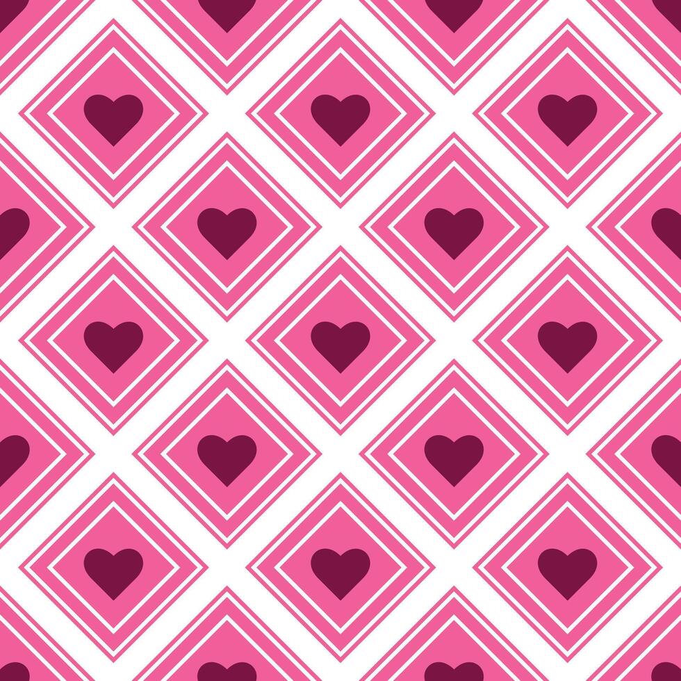 rosa cuore scacchi modello senza soluzione di continuità vettore