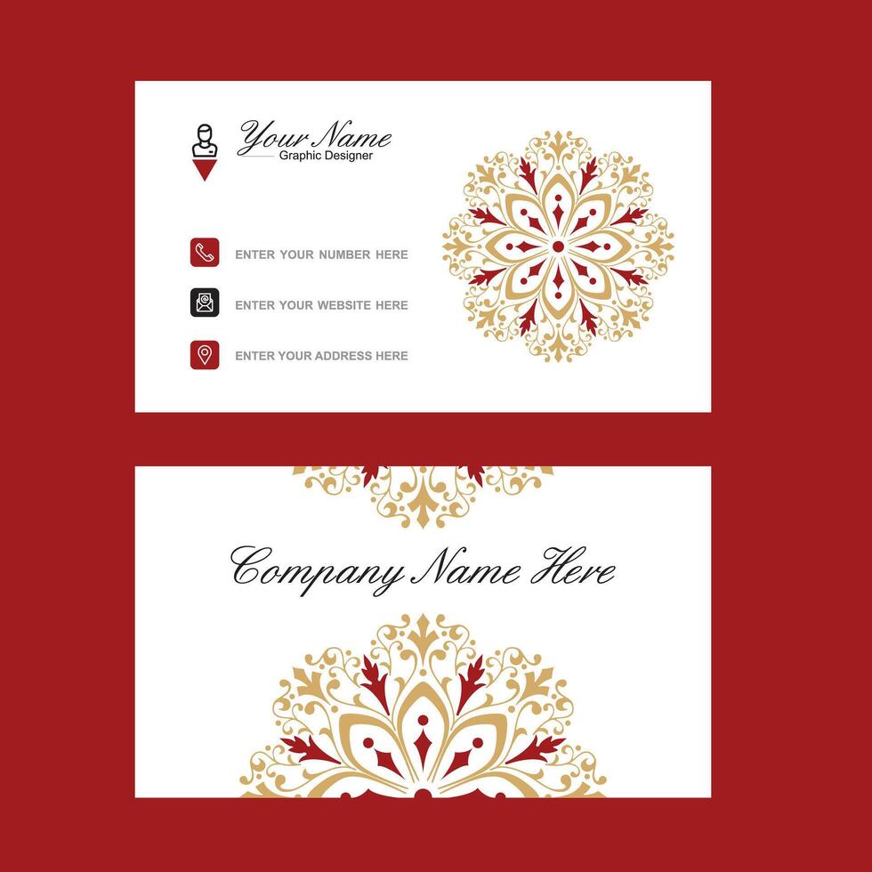 lusso e elegante d'oro e rosso attività commerciale carta design con di moda modello minimalista Stampa modello vettore