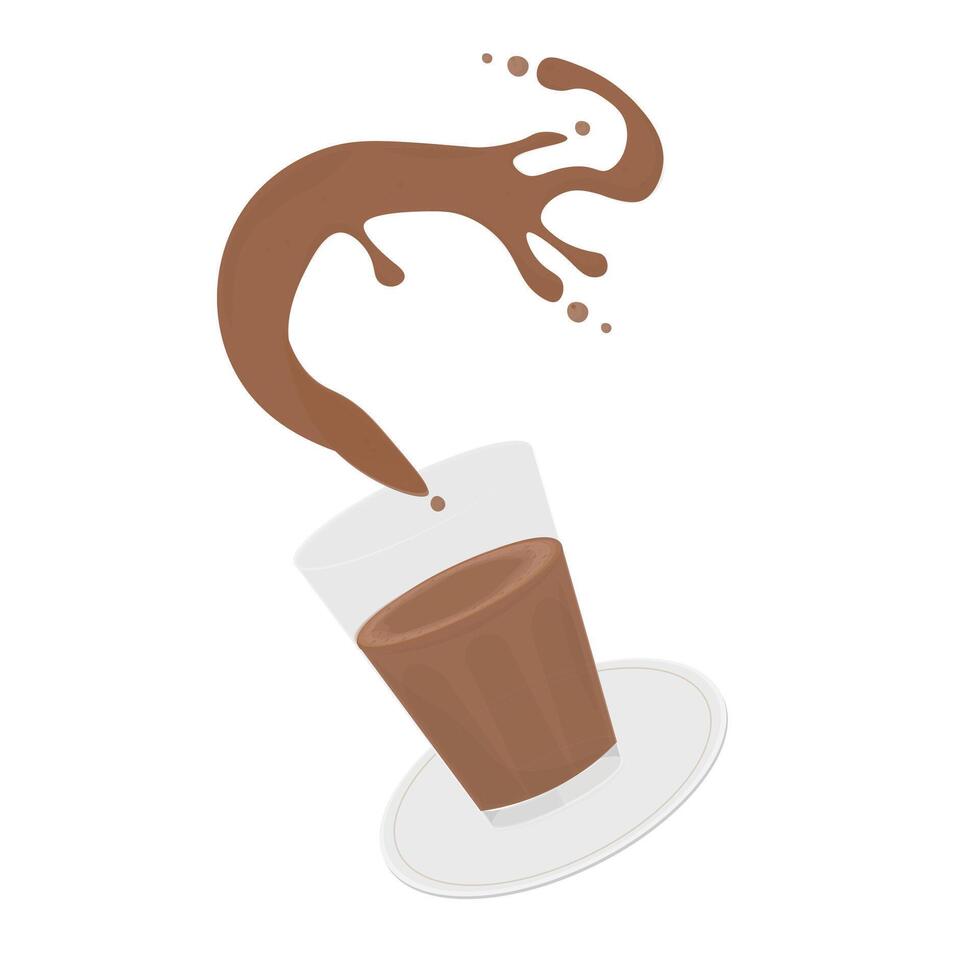 levitazione karak latte chai indiano tè illustrazione logo vettore
