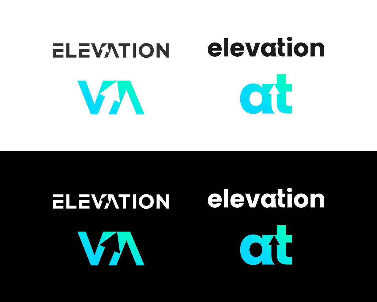 lettera va marchio di parole movimento elevazione logo design. vettore