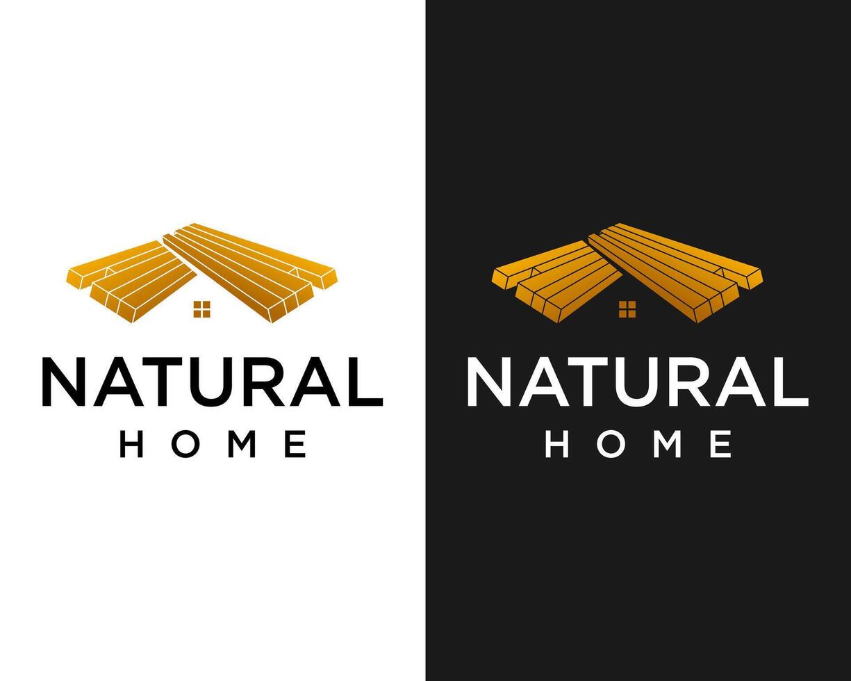 naturale di legno Casa vero tenuta proprietà logo design. vettore