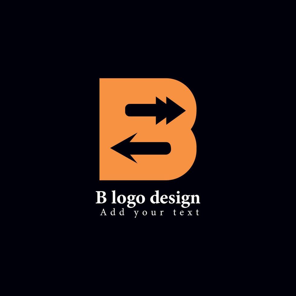 lettera B e freccia logo vettore