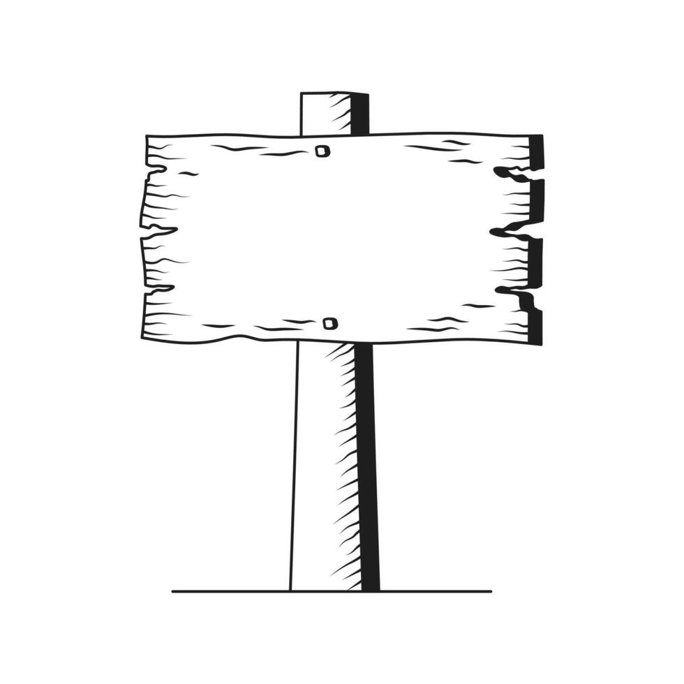 mano disegnato illustrazione di scarabocchio legna strada segni e frecce vettore