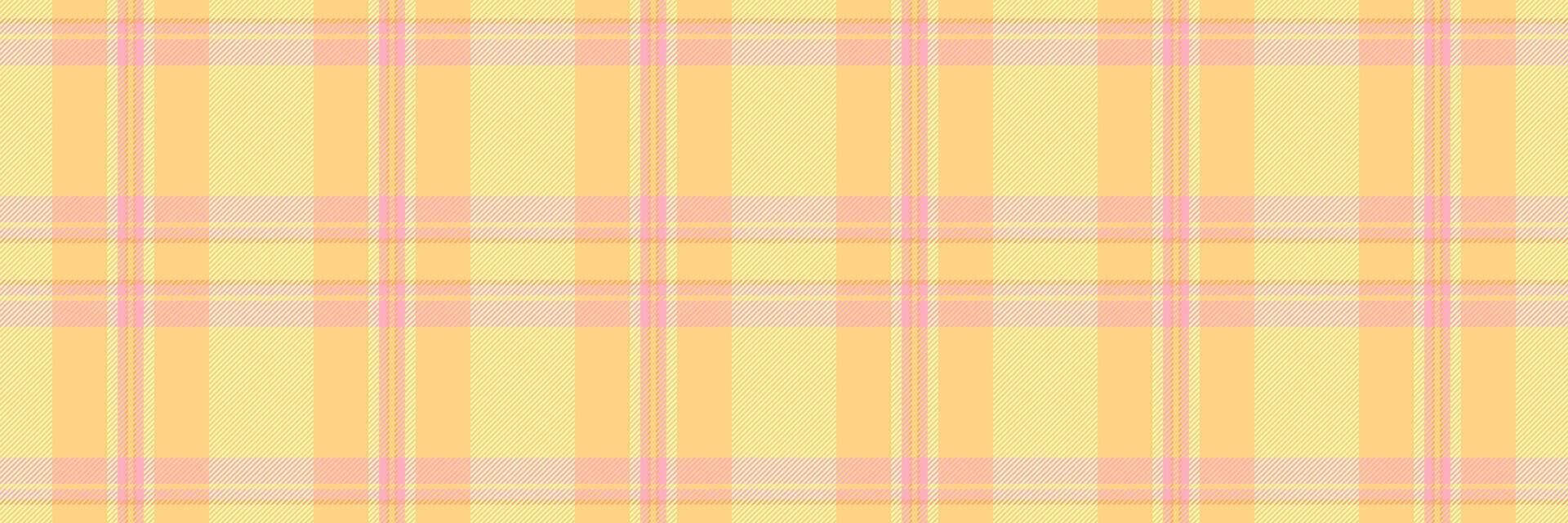 sovrapposto tessuto struttura sfondo, maestoso modello tartan dai un'occhiata. installazione plaid tessile senza soluzione di continuità nel ambra e giallo colori. vettore