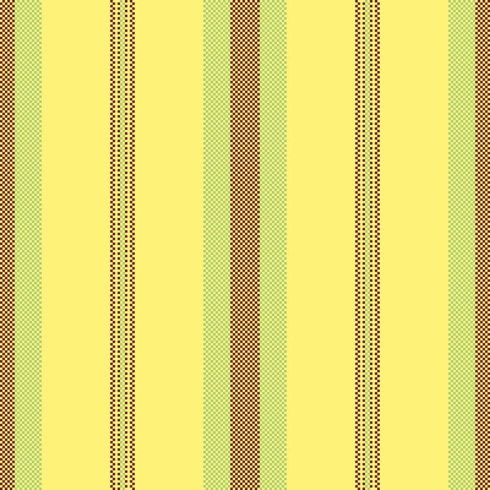 perfezione senza soluzione di continuità Linee sfondo, modello struttura banda. scegliere tessile tessuto verticale modello nel giallo e verde colori. vettore